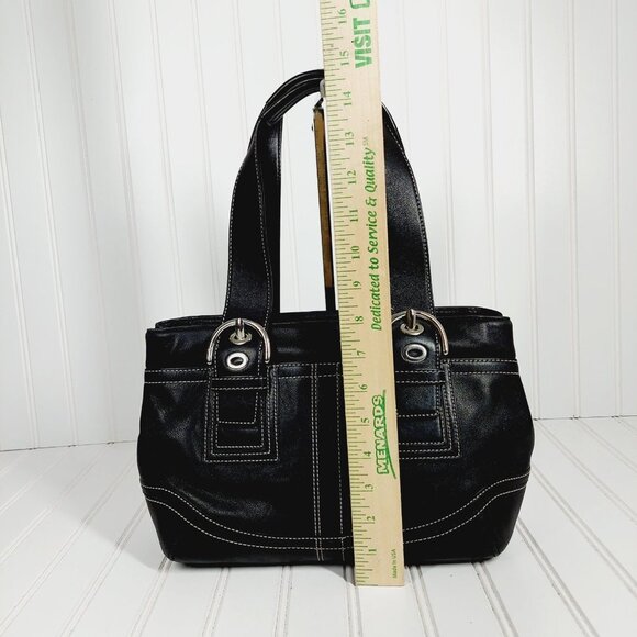 Coach C0873-f12302 Black Leather Satchel 0179 - Picture 6 of 11